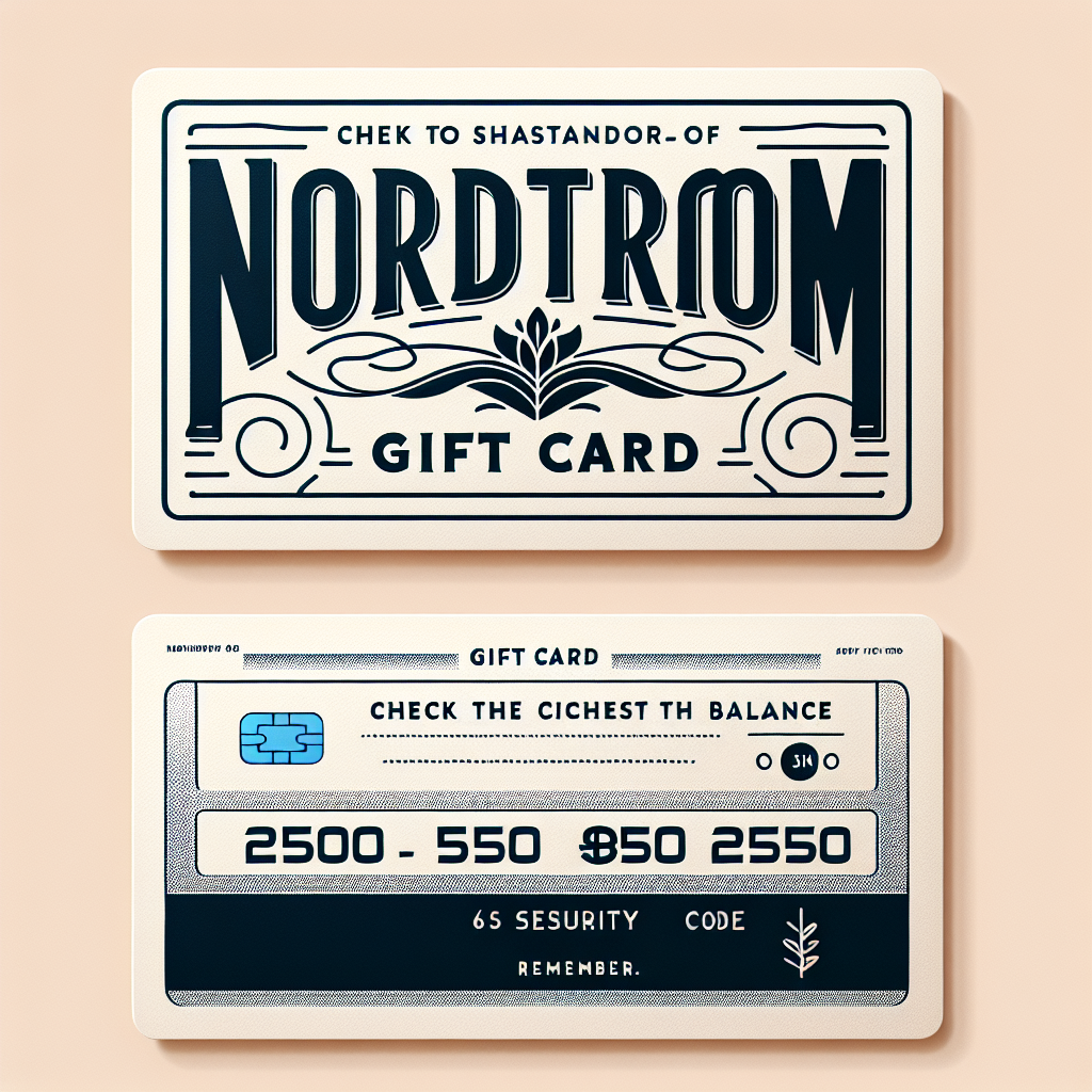 Nordstrom gift card with balance checking instructions